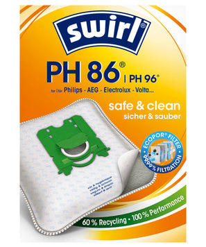 SWIRL® STOFZUIGERZAK PH86®/PH96® (10 zakken + 2 deo) SWIRL® STOFZUIGERZAK PH86®/PH96® (10 zakken + 2 deo)